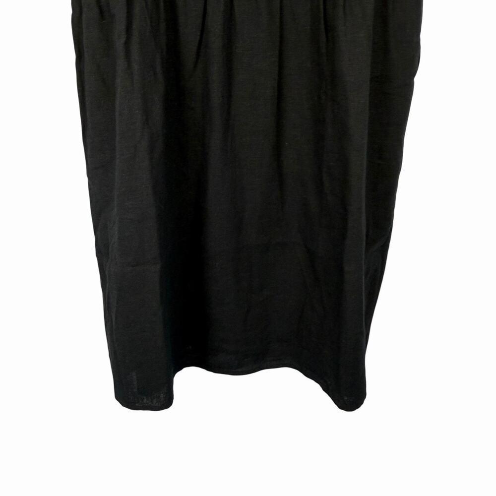 Briggs Black Linen Blend Popover Dress Womens Black Large Vacation Summer Resort - Picture 5 of 9